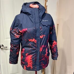 Columbia Blue and Red Puffer Jacket for Winter